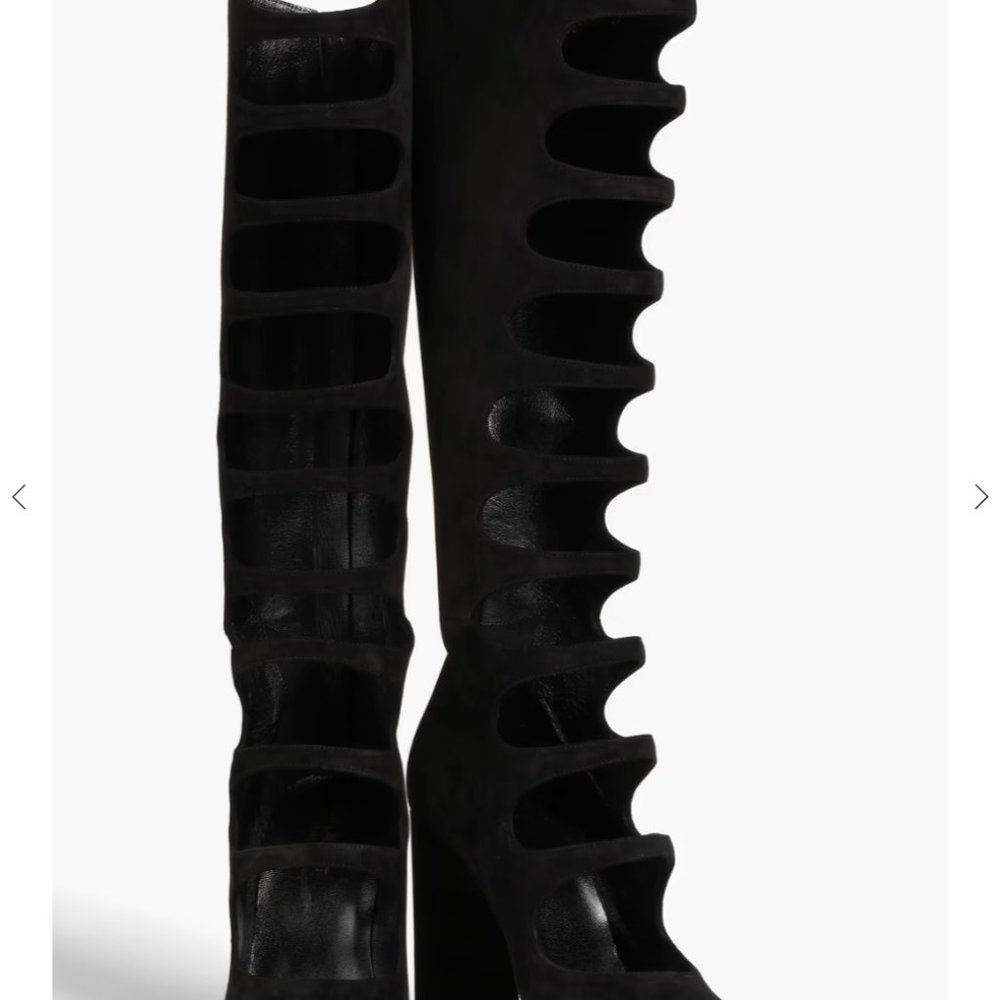 SAINT LAURENT Joplin 105 cutout suede knee boots